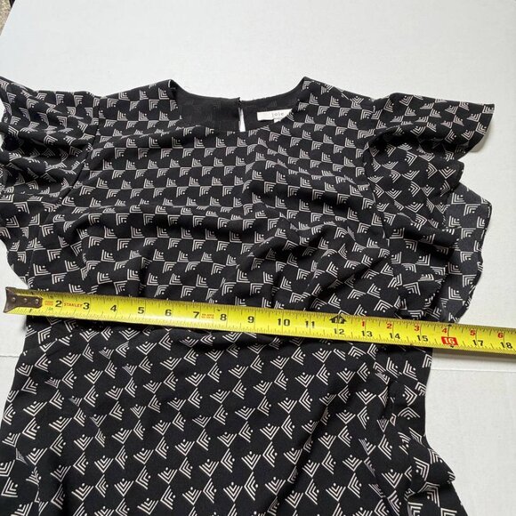 Joie Ansell Flutter Sleeve Geometric Print Blouse - Size S - Picture 4 of 6